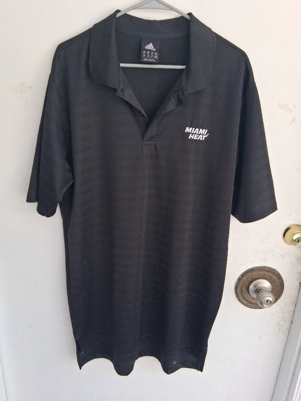 Adidas NBA Miami Heat Basketball Men’s Golf Polo Shirt Black Size 2X Tall